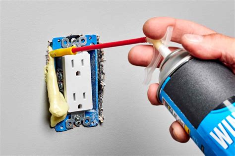 foam around electrical box|spray foam for electrical outlets.